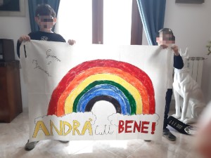 #andràtuttobene due fratellini alunni del plesso Verga
